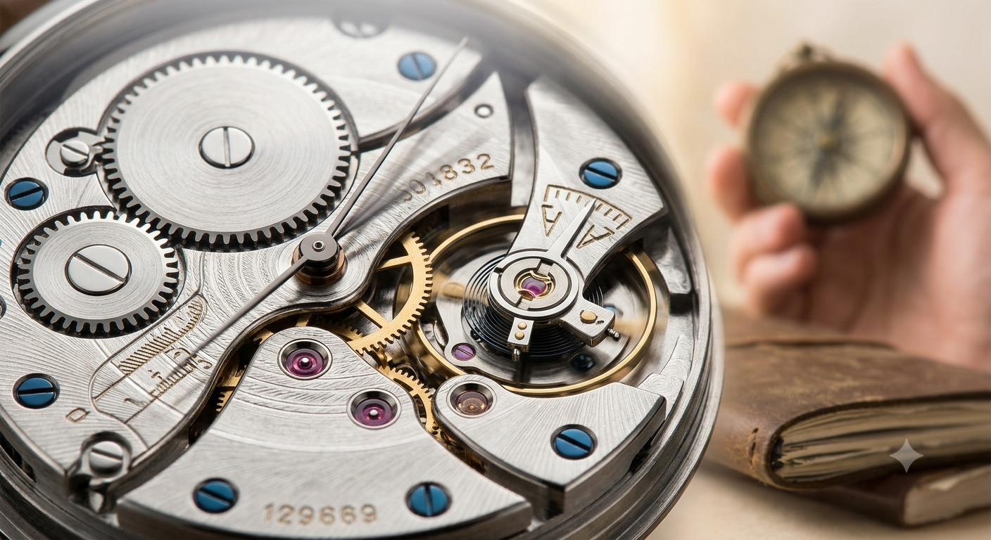 Close-up of an intricate mechanical watch internal movement with gears and springs, symbolizing perfect timing.
